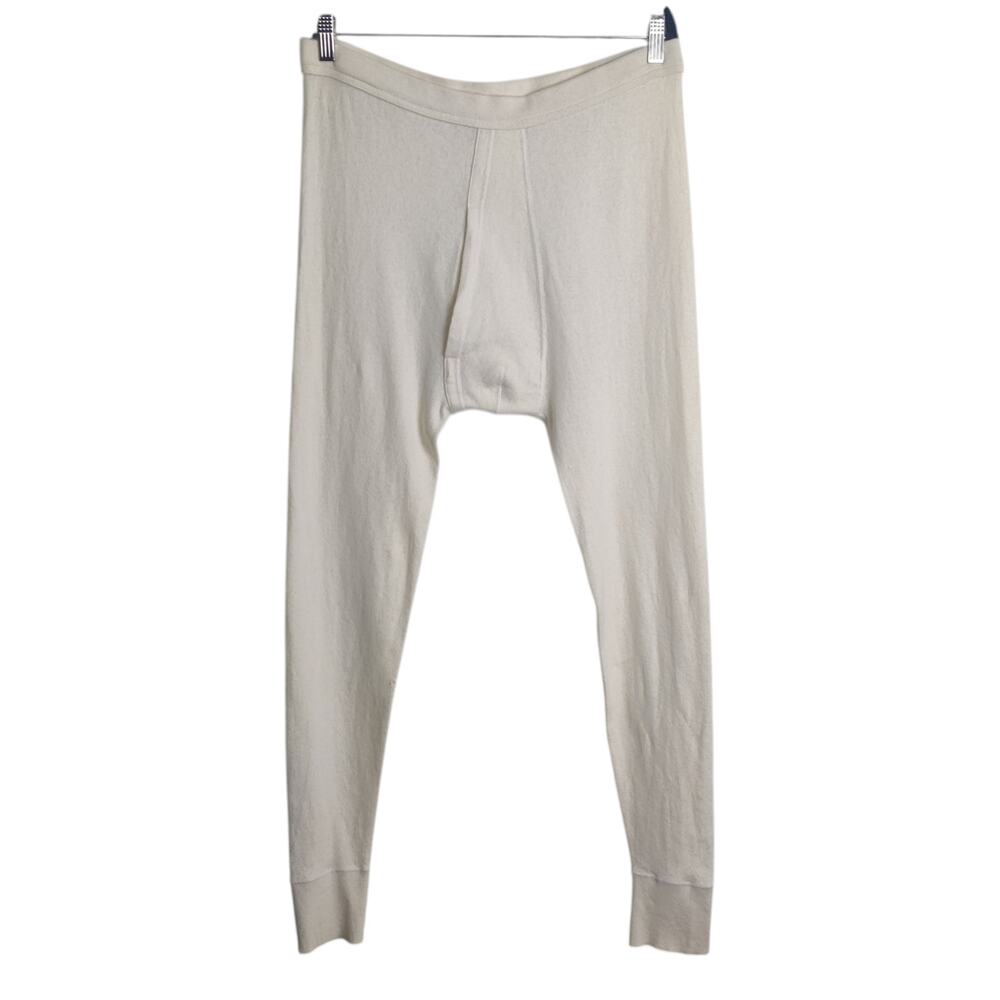 Angorana Private Label Cotton Angora Long Johns Base Layer Leggings Cream Large